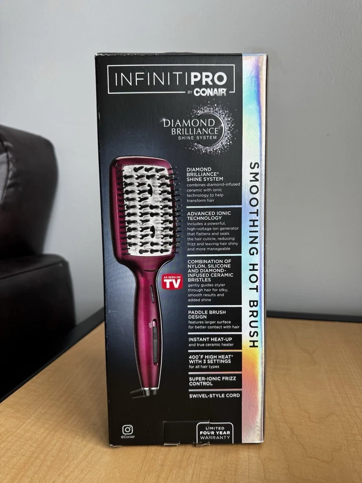 Alisador de cepillo caliente suavizante rosa iónico cerámica Infiniti Pro Conair Foto 2 de 3