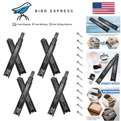 10 Inch Full Extension Ball Bearing Drawer Slides 4 Pairs 100 LB Capacity