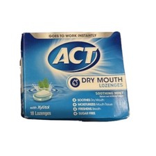 ACT Dry Mouth Lozenges with Xylitol, Soothing Mint, 18 Lozenges
