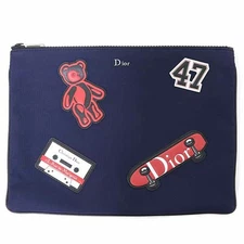 Christian Dior nylon pouch bear cassette tape skateboard 47 navy red Used A rank