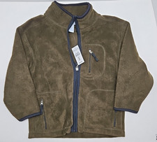 Boys Olive Green Full Zip-Up Fleece Jacket Small 4/5 NWT Children's Place