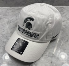 MSU Michigan State Spartans Nike On-Field NCAA Game Day Adjustable White Dad Hat