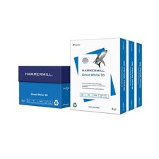 Hammermill Printer Paper, Great White 30 Recycled Paper, 8.5"x 11", 1500 sheets