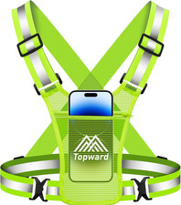 Running Vest Chest Phone Holder for Women Men, Reflective Vest Safety Gear for D