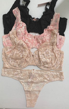 Set: 4 items Victoria's Secret Body By Victoria BBV Lace Bra  Panty Set 40G XL
