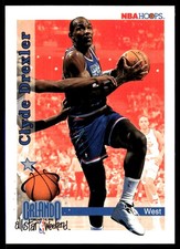 Clyde Drexler 1992-93 Hoops #306 Trail Blazers NBA READ FREE SHIP AutographDen