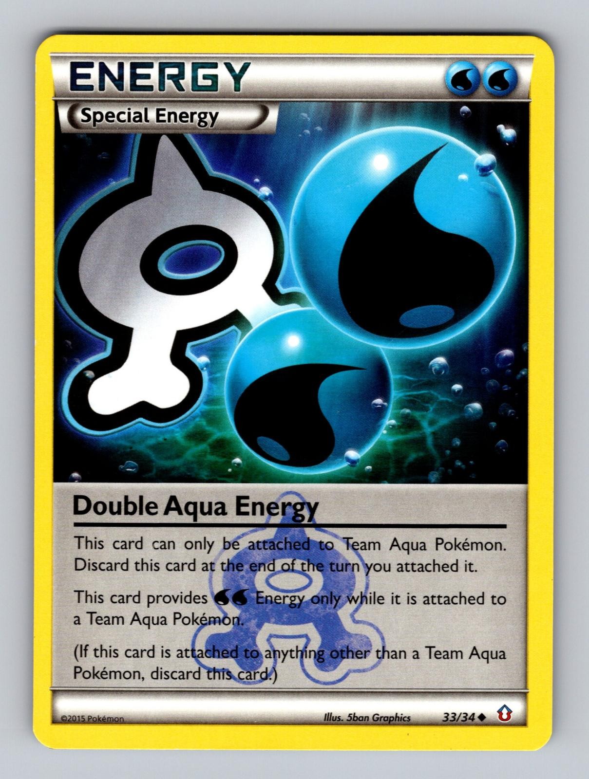 Double Aqua Energy 33/34 Uncommon Double Crisis Pokemon Near Mint