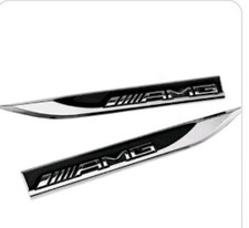 2 x AMG Mercedes Logo Kotflügel Abzeichen Sticker Emblem Aufkleber metal 2 x AMG Mercedes Logo Kotflügel Abzeichen Sticker Emblem Aufkleber metal