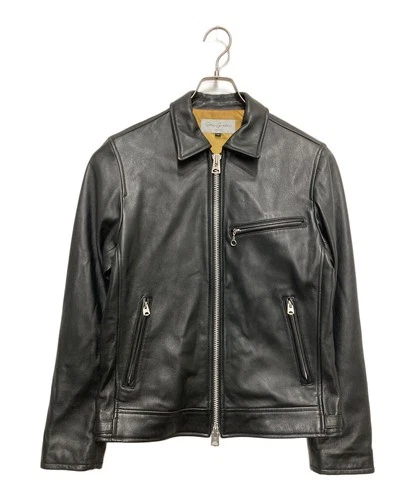 Retro Grade Leather Trucker Jacket Men's Size M Black Excellent - product listing photo