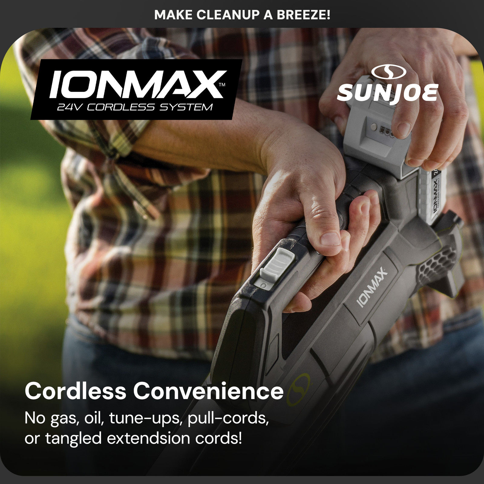 Sun Joe 24 Volt Jet Leaf Blower Cordless Compact Turbine with Battery, Black