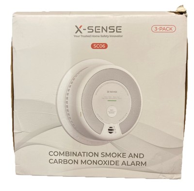  X-Sense 3 Pack  SC06 2-in 1 Smoke & Carbon Sensor Detector 10 Year Battery