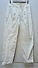 NILI LOTAN Dallas Pants Women's 4 White High Waist Straight Leg Pleated Buckle