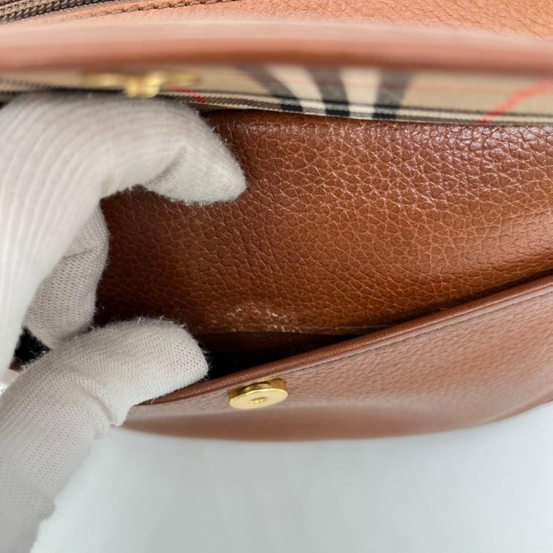 Used Authentic Burberrys Shoulder Bag Crossbody Leather Brown JAPAN 452389 thumbnail 10