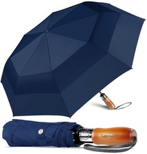 Lejorain Large Compact Golf Umbrella - 54inch Oversized 54inch, 03.Dark Blue