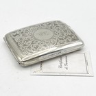 Antica Scatola in Argento Placcato contenitore portasigarette Mogramma F M