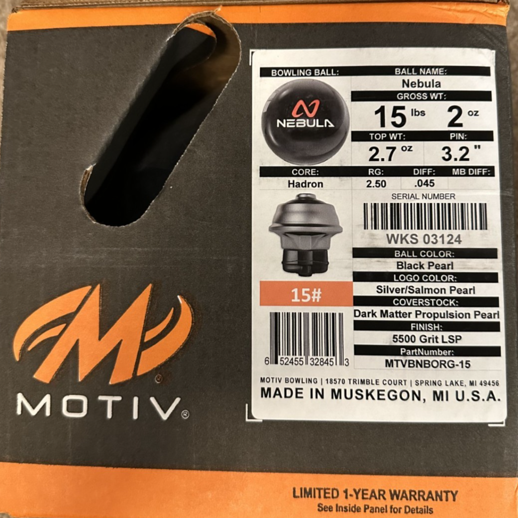 15 Pound **New in Box** Motiv Nebula Bowling Ball | eBay