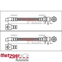 2X Bremsschlauch Metzger 4113211 2 BremsschläUche Rechts Links Vorne FüR Opel