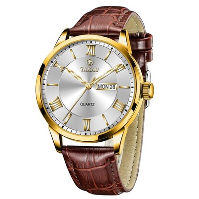 Watch Men,Big Face Watch for Men,Leather Band Wrist Man Watches,Classic Date ...