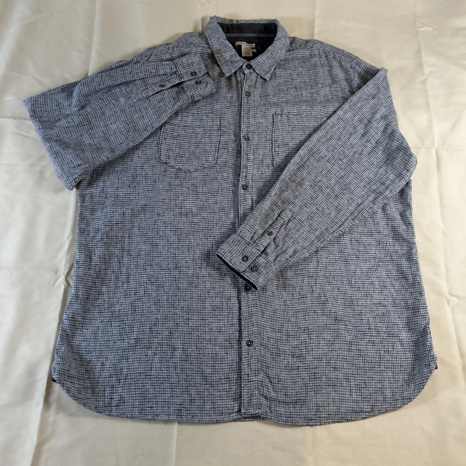 Camisa de franela de carbono 2 cobalto, talla para hombre: XXLT, cuadros gris azul, mezcla de algodón Foto 2 de 4