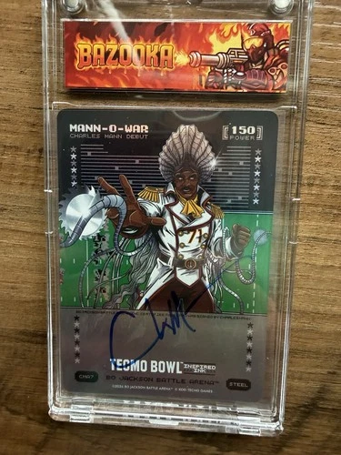Bo Jackson Battle Arena Tecmo Bowl MANN-O-WAR CHARLES MANN Auto Steel CMA7