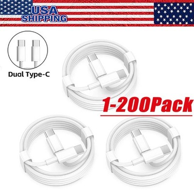 Fast Charging USB-C to USB C Type-C Data SYNC Charger Cable Cord 3/6FT LONG Lot