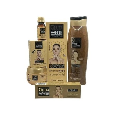 Gluta W Body Lotion 500ml, Cream Jar, Shower Gel & Soap,Serum tube cream