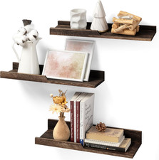 Rustic Floating Shelves Set of 3 : Farmhouse Wood Bathroom Decor Wall Mounted...