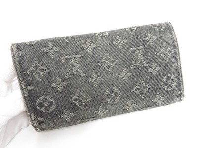 Authentic LOUIS VUITTON Monogram Denim Amelia Trifold Long Wallet
