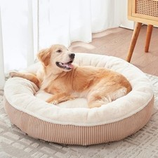 36 inches Calming Donut Dog Bed for Large Dogs,Brown 36.0"L x 36.0"W x 8.0"Th