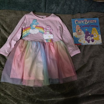 H&M care bears dress rainbow size 3 T to 4 T plus free book care bears