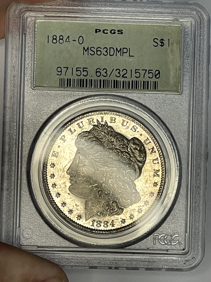 PCGS Certified MS 63 Graded 1884 Year Morgan US Dollars (1878-1921