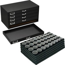 180 Black Gem Jars Display  Storage Case