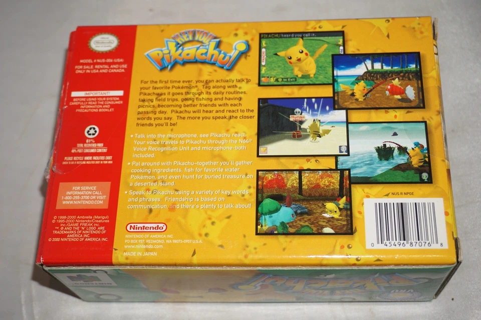 Hey You Pikachu (Nintendo 64 N64) Complete in Box CIB Near Mint - Image 2 of 4