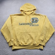 Green Bay Packers Hoodie Mens Large Yellow NFL Football Lambeau Field Gear
