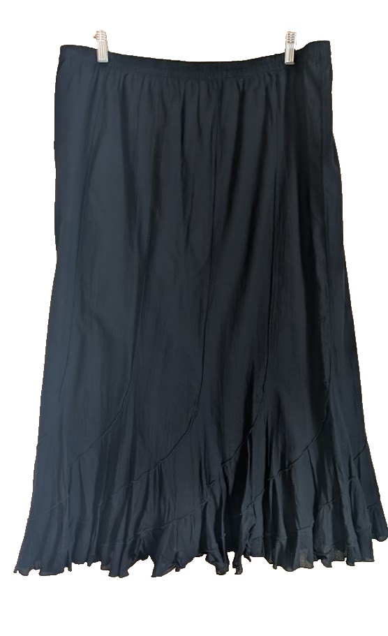 Boho Maxi Skirt 1X Comfy Flowing Tiered Peasant Cottagecore Whimsygoth Timeless-image