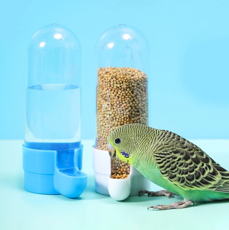 Bird Water Feeder Drinker Dispenser Bottle with Clip for Parrot Cage 90ml