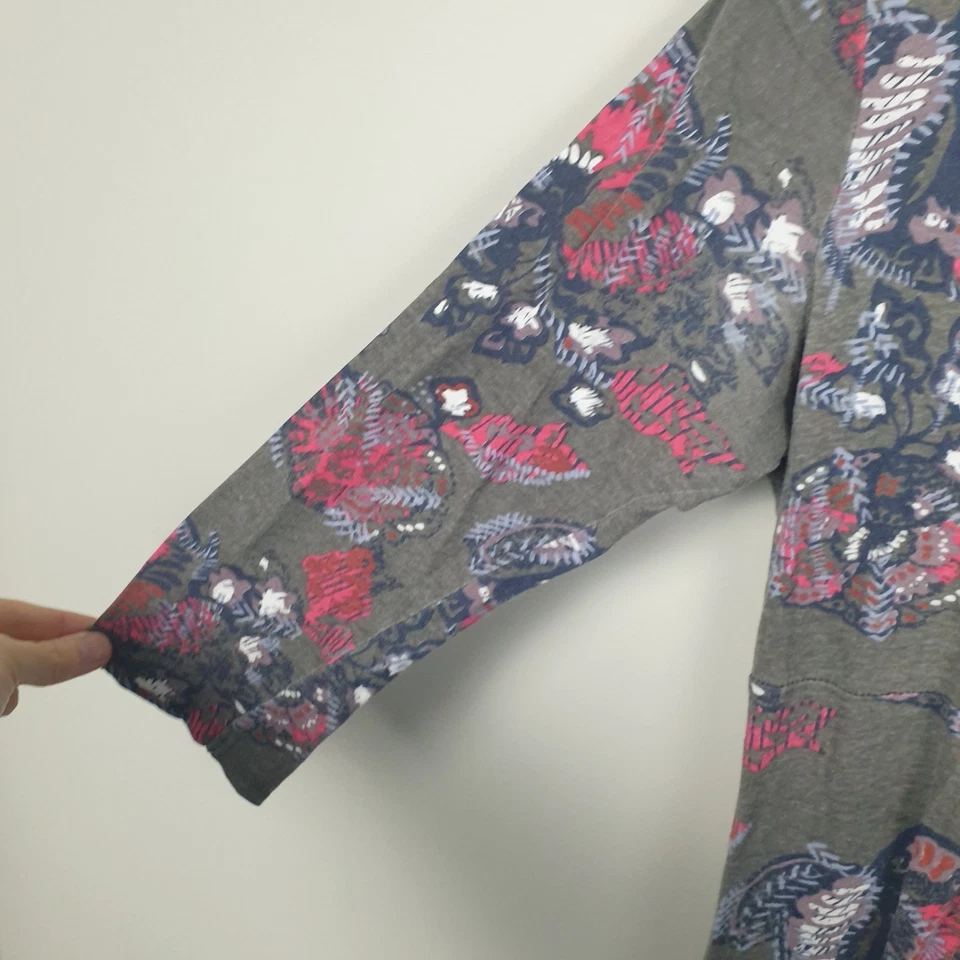 Mantaray Top Womens UK 10 Green Floral Print Jersey 3/4 Sleeve Boho - Image 4 of 4