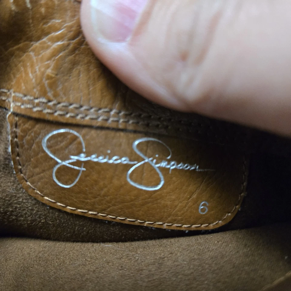 Женские сапоги для верховой езды Jessica Simpson размер 6 Essence коричневые кожаные - Изображение 2 из 4