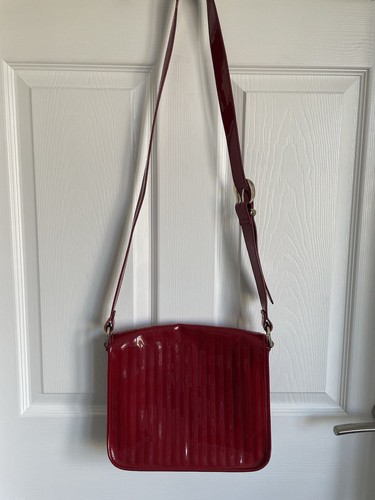 Ladies Deep Red TED BAKER Faux Patent Cross Body/Shoulder Bag - Picture 14 of 21