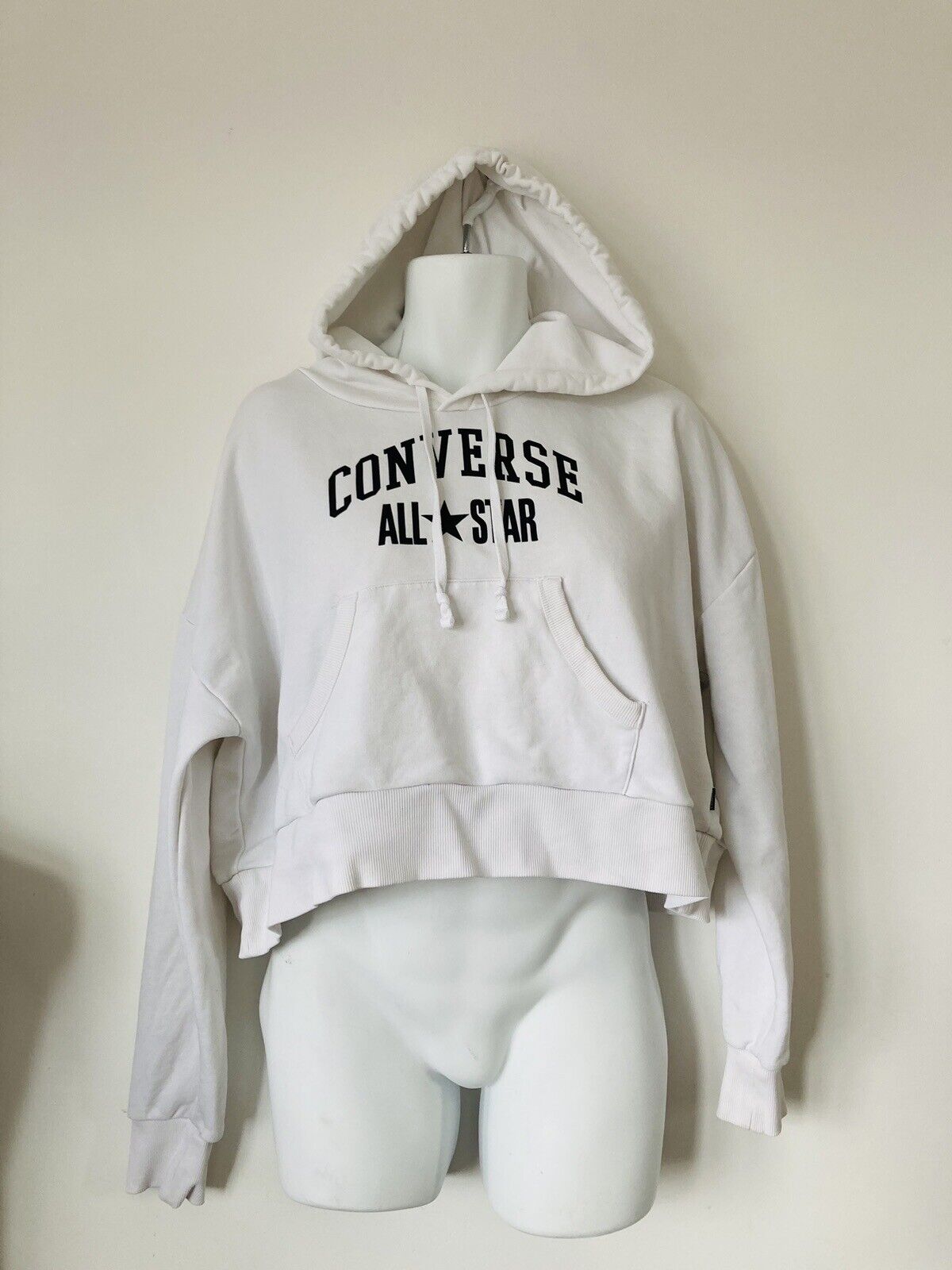Converse All Star White And Black Cropped Hoody O… - image 1