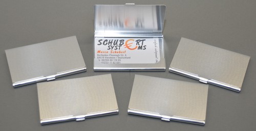 Superleichte Visitenkartenetuis aus Aluminium im 5er Hamsterpack f. 10-15 Karten - Bild 1 von 6