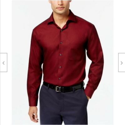 alfani red dress shirt $79 Alfani Men Slim-Fit Stretch Red Long-Sleeve Button Dress Shirt 15-15.5  34/35