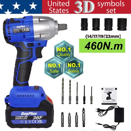 21V Cordless Impact Wrench Set, Brushless LithiumIon 1/2 Inch 420N.m + Battery eBay