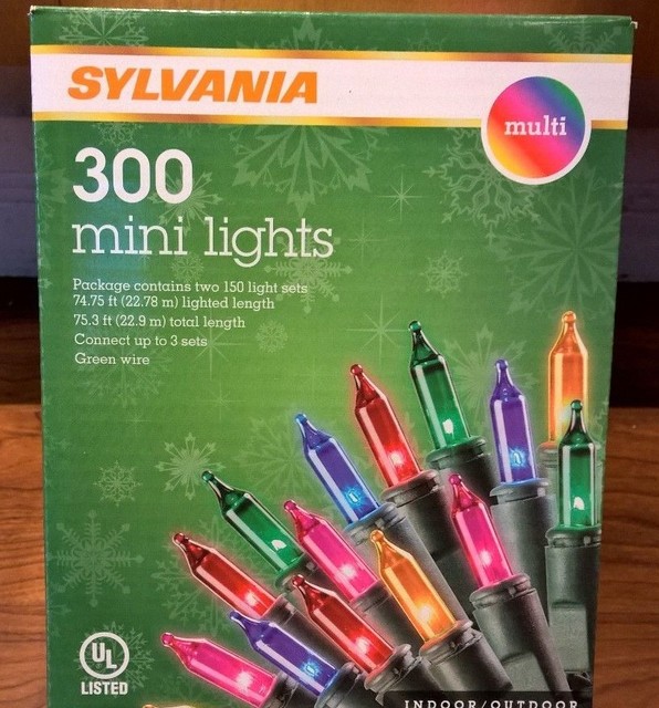 Sylvania Christmas Lights 300 Mini Lights Multi Color Holiday 3 inch