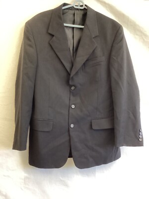 Marco Biella Athletic Fit Blazer Suit Jacket 3 Black Button Down mens sz 40R