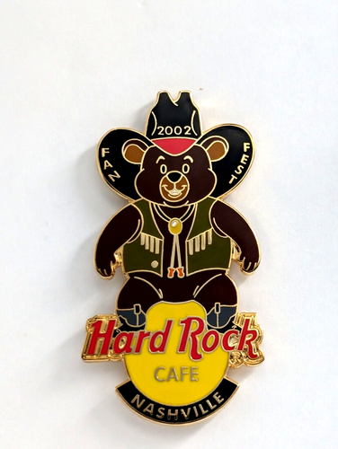 Hard Rock Cafe Nashville Fan Fest 2002 Cowboy braun Anime Bär Pin HRC Werbung - Bild 6 von 8