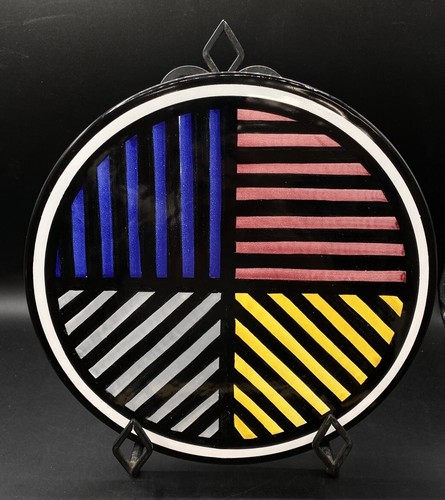 Sol Lewitt Untitled Porcelain Artists 12” Plate 1984 Vintage Stripes