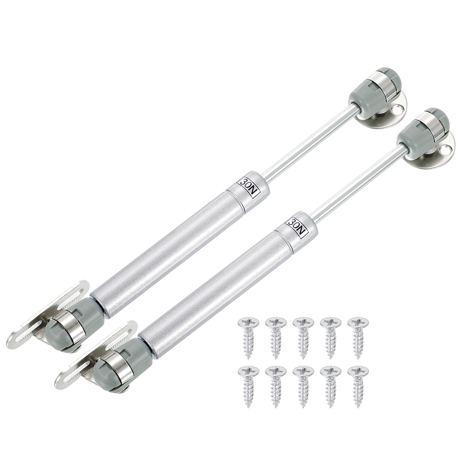 2Pcs Lid Support Hinges, 8 Inch 30N Gas Struts Folding Lid Stay Hinges, Silver