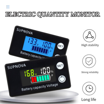 Battery Capacity Indicator Monitor Voltmeter Test Meters Lithium Voltage Meter