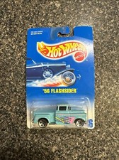 Hot Wheels Mid 1997 Mainline #136 '56 Flashsider P/U Aqua w 5DOTs '56 Chevy Base